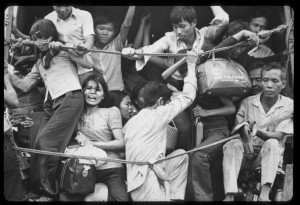 Evacuation crowd