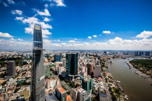 A new view of Saigon from a a new, currently unfinished tower called SaigonOne.